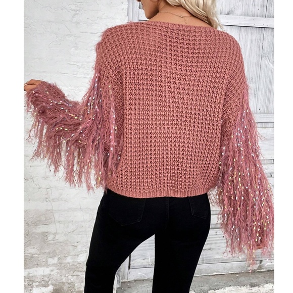 COPY - 078 Fuzzy Confetti Oversized Sweater Top - Picture 7 of 12